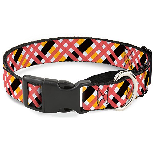 Buckle-Down Plaid Black/Red Martingale Dog Collar