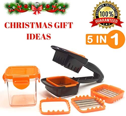 Magic Slicer Chopper Set 5 in 1 Vegetables Fruits Cutter Food Multi-Function Salad Nicer Onion Chopper Column Dicer Quick Crusher Perfect For Kitchen Cooking Christmas New Year Dinner Party