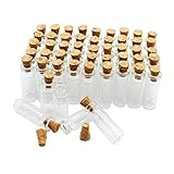 50pcs 1ml Small Mini Glass Bottles Jars with Cork Stoppers/Message Weddings Wish Jewelry Party Favors/ - Size: Small Mini Glass Bottles Jars with Cork Stoppers/Message Weddings Wish Jewelry Party F