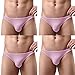 ADORNEVE Men 4 Pack Briefs Breathable Ice Silk Triangle Bikini Underwear