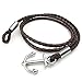 KONOV Mens Womens Leather Bracelet, Braided Anchor Wrap Bangle, Brown Silver