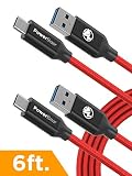 PowerBear USB C Cable [2 Pack] Type C Cable Fast Charging - 6 Foot