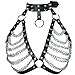 Women's Punk Waist Belt Body Chain Faux Leather Harness Adjustable with Buckles and O-Rings(LB-22)
