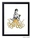Gold Foil Art Print - Victorian Octopus Lady With Gold Foil Tentacles 8x10 inches