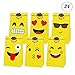 Emoji Paper Bags Gift Bags with Thank-You Stickers for Kids Birthday Party Supplies Pack of 24(Bags)