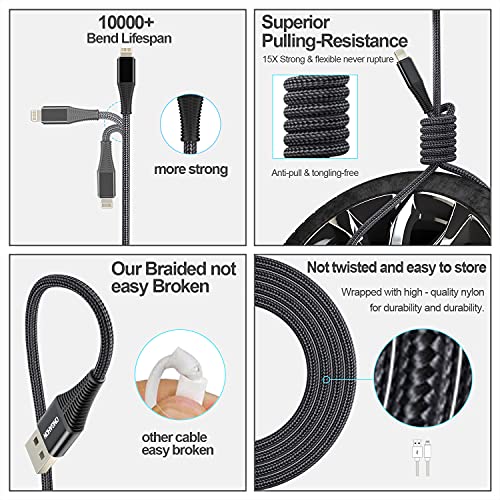 iPhone charger cable ONGAHON 3Pack {3.3ft/1M 6.6ft/2M 10ft/3M} USB iPhone Charging Cable Compatible With iPhone 12/11 Pro Max XS Max X 8 7 Plus 6 6s 5c,SE 2020,iPad And More