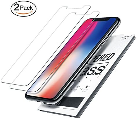 iPhone X Screen Protector ,2 Pack 9H Hardness 2.5D Tempered Glass by Todoxi, Anti-Shatter Anti-Scratch Case Friendly for 5.8' Apple iPhone 10