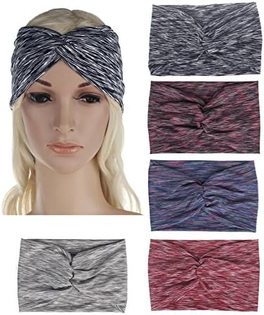Women Headband High Elastic Head Wrap Classical Retro Style Printed Twisted Hair Bands
