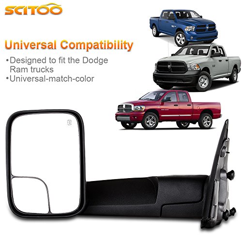 image for SCITOO Side MIrror fit Dodge Tow Mirror Driver Side Rear View Mirror 2