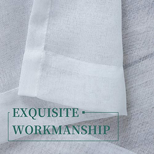 Lofus Semi Sheer Window Curtains, Basic Rods Pocket Voile Fabric Drapes, Privacy Window Treatments for Living Room Kitchen Bedroom, 52\