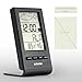 Indoor Humidity Monitor, Levin Hygrometer with Temperature, Digital Alarm Clock, Weatherprophet and Digital Calendar, Portable Size with Large LCD Screen Display