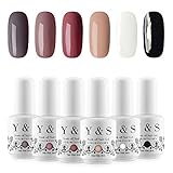 Gel Polish - YaoShun Gel Polish Soak Off Nail Gel UV Gel Polish Black and White Series Gel Polish French Manicure Gel 6 Colors/Set