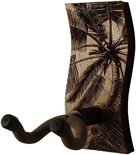Guitar Hanger - Laser Cut &amp; Engraved Guitar Hanger - Great for All Guitars! Solid Maple or Walnut Wood and a Beautiful Engraved Design. Made in USA! (SW - Peace - Walnut)