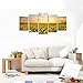 Wieco Art Sunflowers Canvas Prints Wall Art Landscape Pictures Paintings Ready to Hang for Living Room Bedroom Home Office Decorations Modern 5 Panels Stretched and Framed Yellow Flower