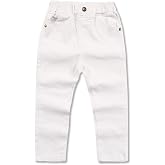 GLEAMING GRAIN Boys Adjustable Waist Chino Pant Little Boys Cotton Uniform Pull-On Pants for Spring Autumn