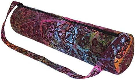 Indian Handmade Cotton Mandala Hippie Ombre Portable Yoga Mat Carry Gym Bag Shoulder & Handbag Design Women Bag With Shoulder Strap Carrier Bags By CRAFT PLACE -01
