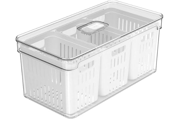 Ou Organizador de Geladeira com Cesto Triplo 5L Linha Clear Fresh