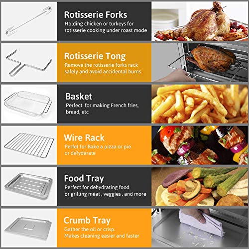 Gevi 13in1 Air Fryer Oven, 19 Quart Airfryer Toaster Oven Combo