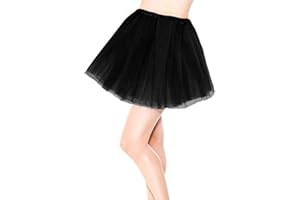 Phantomon Tutu Skirt Women's Teens Classic Elastic 4 Layered Tulle Ballet Tutu Skirt, Adult Size Non See-Through