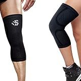 Strength Sleeves PREMIUM Compression Knee Support Sleeve - 100% GUARANTEED - #1 Recovery Brace Wrap for Sports, CrossFit, Running, Jogging, Walking, Workout, Arthritis, and Joint Pain Relief (Large)