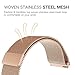 Compatible Samsung Galaxy Watch(42mm) Bands, 20mm Stainless Steel Band + Milanese Loop Mesh Replacement Bracelet Metal Strap Compatible Samsung Galaxy Watch 42mm (Rose Gold)