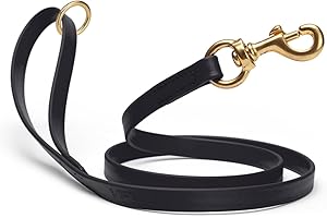 Viper Biothane K9 Working Dog Leash Waterproof Lead for Tracking Training Schutzhund Odor-Proof Long Line with Solid Brass Snap for Puppy Medium and Large Dogs 6ft, Black