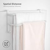 EMKE Double Towel Rail Stainless Steel Over Door Holder White view 4