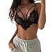 TONSEE Women's Floral Lace Bralette Bustier Crop Top Sheer Triangle Bra (S)