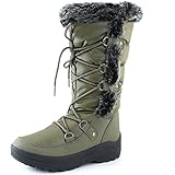 DailyShoes Women's Woman's Knee High Lace up Warm