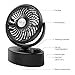 SkyGenius Battery Operated Mini Oscillating Table Fan, Portable Small Desk Swiveling Fan Rechargeable W/USB & 2PCS 18650 Batteries