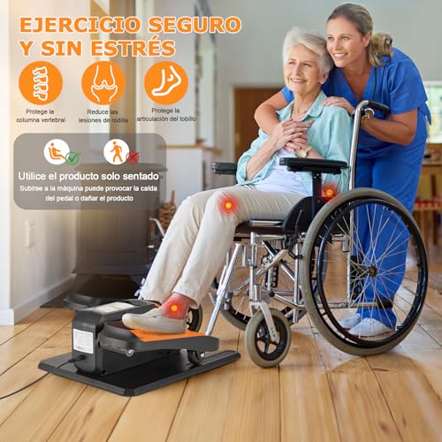 Rabbitstorm Maquina Eliptica Electrica, Maquina para Pedalear con Control Remoto, Almohadilla Antideslizante, Correas para Los Pies, 12 Velocidades, para del Escritorio en el Hogar y la Oficina