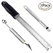 GP Life Lemon Zester Grater, Apple Corer, Melon Baller Scoop, Commercial Grade Stainless Steel, 3 Pieces Fruit Vegetable Tools Set