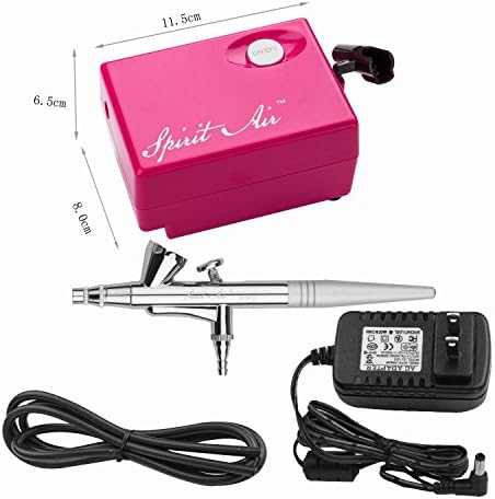 Aotuoshi SP16 Beauty Special Airbrush Red Suit for Makeup, Manicure, Temporary Tattoo, Cake Decorating and Other Uses