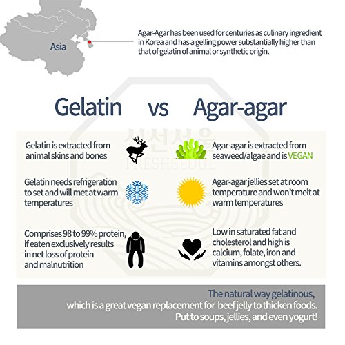 Freshseoul natural agar agar powder 4oz Vegetable Gelatin Dietary Fiber 100% Natural Pure from Sea - Thumbnail 2