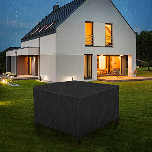 Flagicon Funda para Muebles de Jardín, Funda Protectoras Muebles Exterior Impermeable Anti-UV a Prueba de Viento Resistente al Polvo, Paño Oxford 420D Cubierta de Mesa de jardín para Patio Jardin