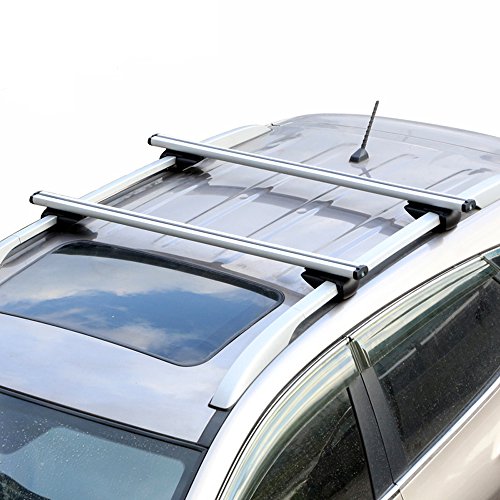 Yuanshikj 54" Universal Aluminum Locking roof Top Rack Cross Bars car Luggage roof Racks Adjustable Window crossbars Cargo Carrier Storage Rooftop (54 inch)