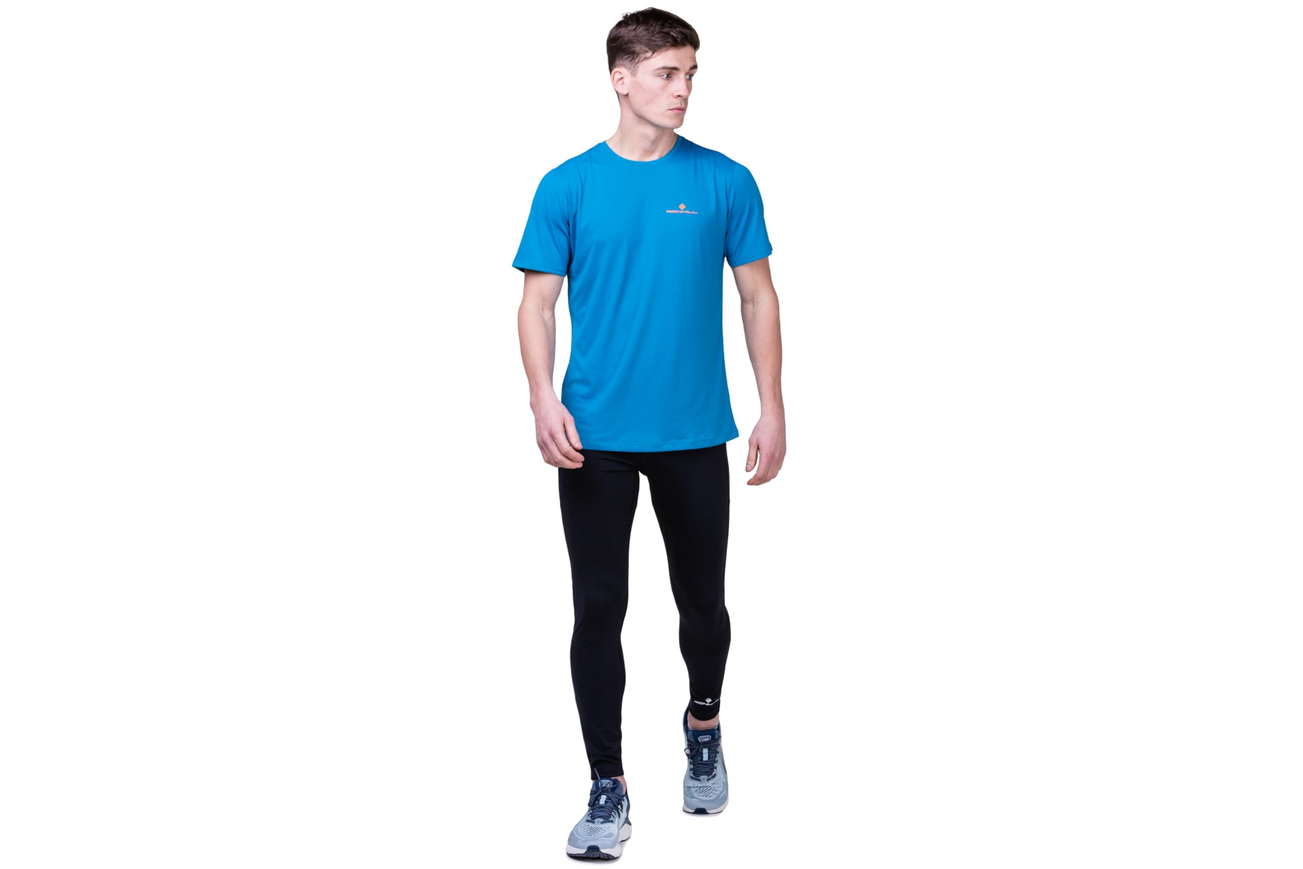 Ronhill Running, Men's Core S/S Tee, Petrol/Fluo Orange, Size S