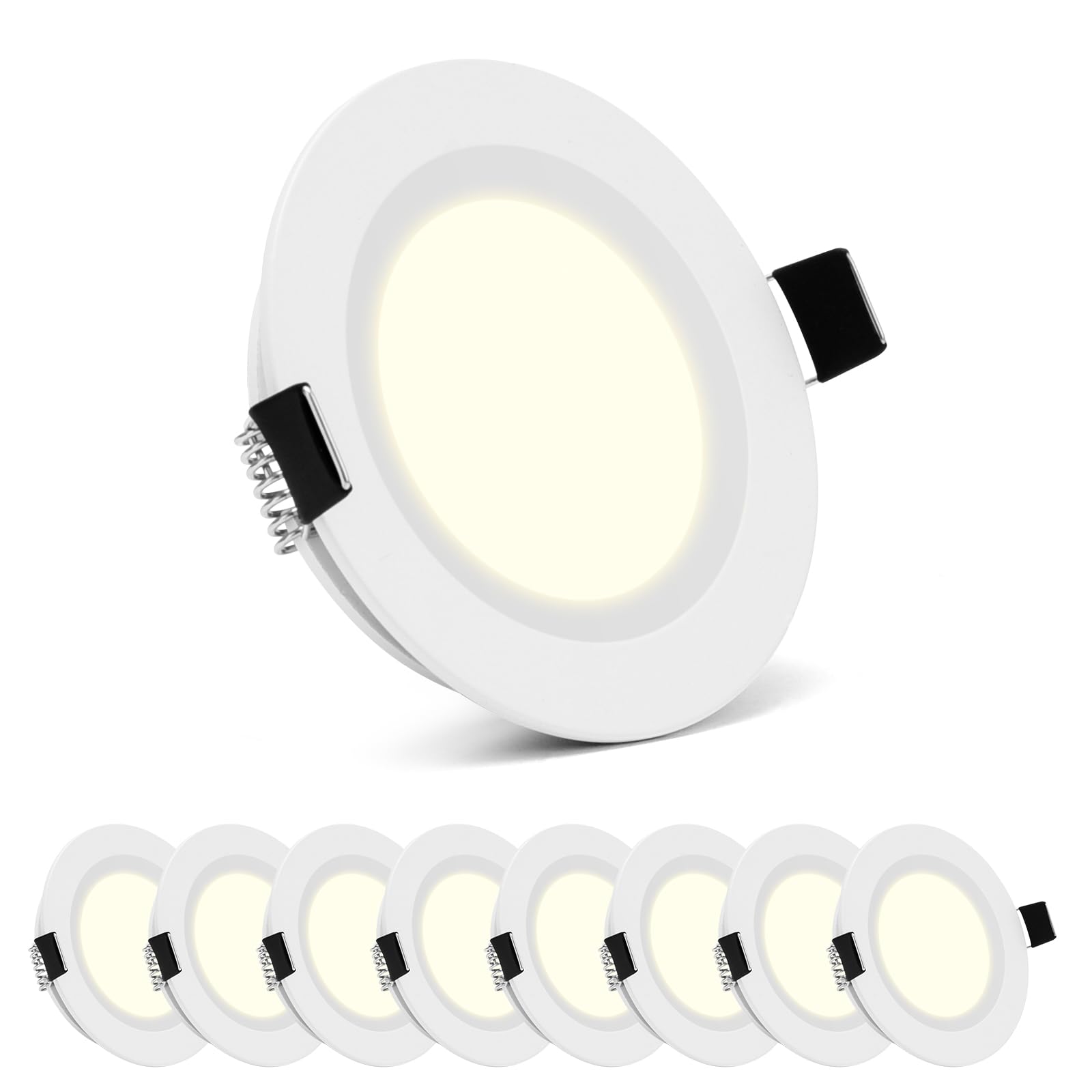 Photo 1 of Blshwez 8 Pack RV Recessed Ceiling Lights 2-3/4" 12V - Dimmable LED Puck Lights Interior for Camper Van Truck Caravan Boat Ceiling Under Cabinet Lighting, Flush Mount Cutout 2-1/4" (White/Warm White)