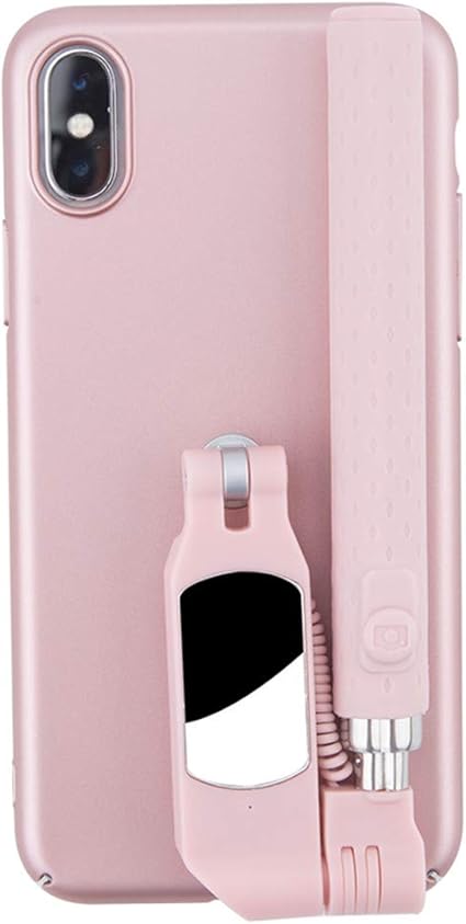 Amazon Gzcrdz に適して Iphonex Iphone Xs 自撮り棒 Apple Iphone 5 8用ポータブル拡張モノポッドワイヤレスselfieスティックケースカバー シャッターボタン付きカメラ ピンク ケース カバー 通販