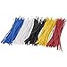Sunmns 250 Piece Colorful Metallic Twist Cable Cord Wire Ties Reusable Fastening, 6 Inch