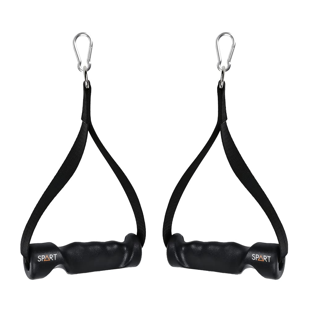 Photo 1 of SPART Ergonomic Upgraded Heavy Duty Exercise Handles with Carabiners, Cable Attachments Handles with Solid Nylon Core Grips for Cable Machine Pulleys, Resistance Bands, Home Gym(Set of 2)
