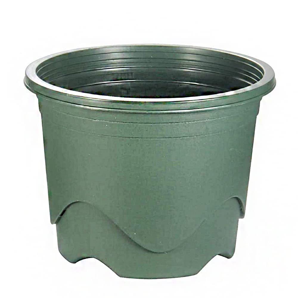 CENPEK 5Pcs Plastic Plant Pots, 16CM Thicken Flower Pot Root-Control Nursery Seedling Planter Decorative Garden Plant Container with Saucer for Indoor Outdoor Bonsai Plants (Green)