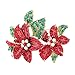Boderier Christmas Xmas Crystal Flower Brooch Pin for Men Women Clothing Decoration Brooches Gift (Flower)