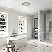 Good Housekeeping 80213 Athens 80 CFM 2.0 Sones Decorative Bathroom Ventilation Exhaust Fan with Lighting in Brushed Nickel (LED Bulbs Included)