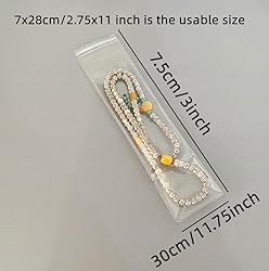 ﻿50 Long Jewelry Bags Clear Necklace Zipper