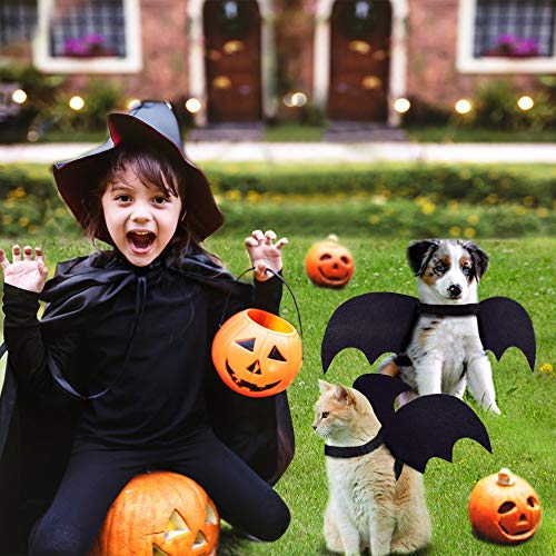 CRANACH Cat Bat Costume,Halloween Cat Bat Wings for Pets,Cat Halloween Collar Pet Apparel for Small Dogs and Cats,Comfort Material Pet Costume for Halloween (Cat Bat Costume) - Thumbnail 4