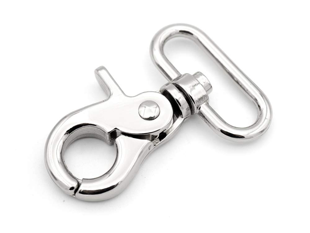 CRAFTMEMORE Trigger Snap Hook Metal Swivel Lobster Clasps Purse Bag Clips Quality Finish VTHO 2PCS (1 1/2 Inches, Silver)