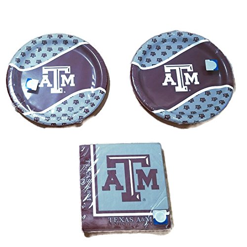 NCAA Creative Converting Texas A&M Aggies Party Bundle 9" Plates (16) Napkins (20)