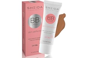 MUWIGO SHEIDA BB CREAM 50 ML, SPF 30 UVA+UVB Protected skin perfector, Multi-Function BB Cream & Mineral Sunscreen, Orange peel extract with vitamin E&C moisturizes, Flawless Coverage, Repairs Lines and Wrinkles (Dark)