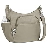 Travelon Anti-Theft Cross-Body Bucket Bag, Stone, One Size